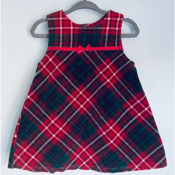 Infant Girl Dress Red and Green Plaid 3-6 Months - Picture 1 of 4